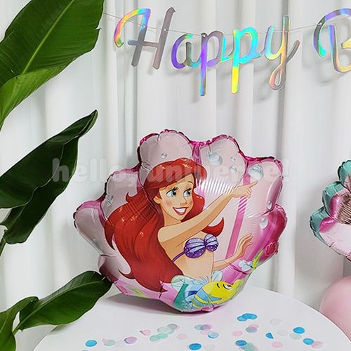 헬로유니버스 인어공주 조개풍선 생일파티용품 파티용품 생일풍선 은박
