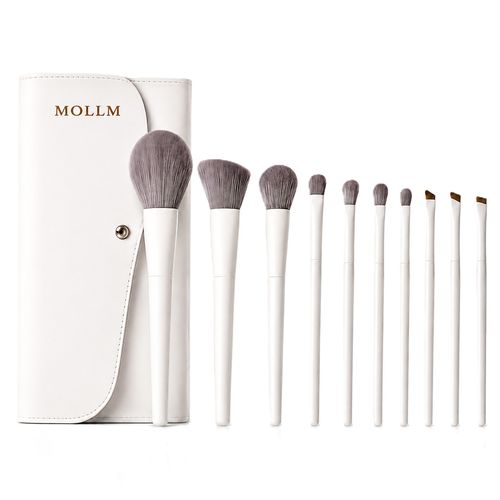 MOLLM 메이크업 브러쉬 브러쉬 세트 파운데이션 브러쉬 아이섀도우 붓 10종, 1개, 화이트