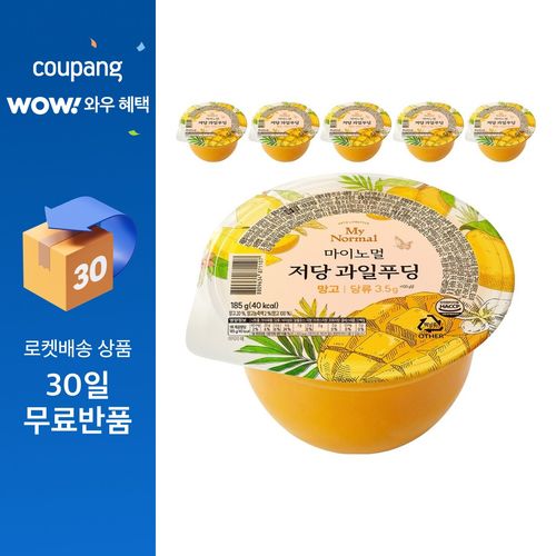 마이노멀 저당 과일푸딩 망고, 185g, 6개