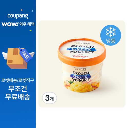 상하목장 프로즌 그릭요거트 Delight 망고 샤베트 (냉동), 3개, 1개입, 350ml