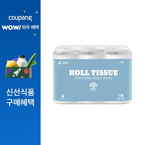 숨 순수 천연펄프 3겹 롤 화장지 30m 12개입 1개