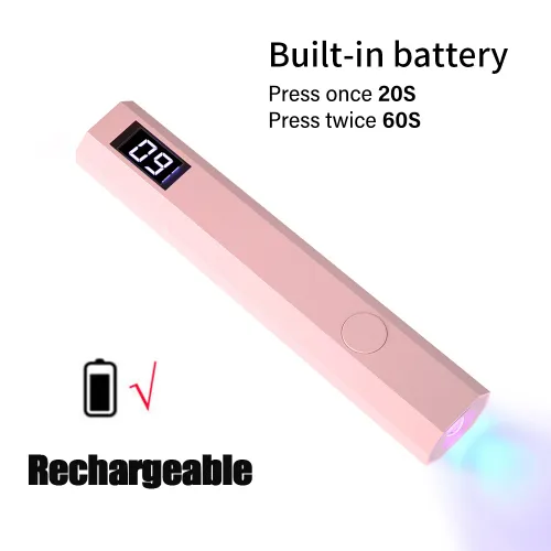 YIKOOLIN 손톱 용 휴대용 UV LED 라이트 모든 네일 젤 경화 용 USB 미니 네일 건조기 네일 라이트 UV LED