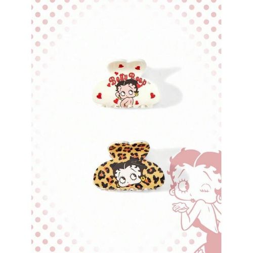 Betty Boop | ROMWE 2개 피규어 그래픽 귀엽고 패션한 헤어 클립