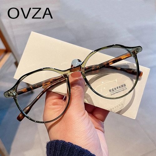 뿔테안경 OVZA 라운드 광학 콤비 아시안핏 블랙 사각 빛번짐 안경테 대두 아넬형 자외선 변색렌즈 오벌형 타원형 데일리 얇은 무광 투명뿔테안경 가벼운 호피 검정 티타늄 다각형 여자