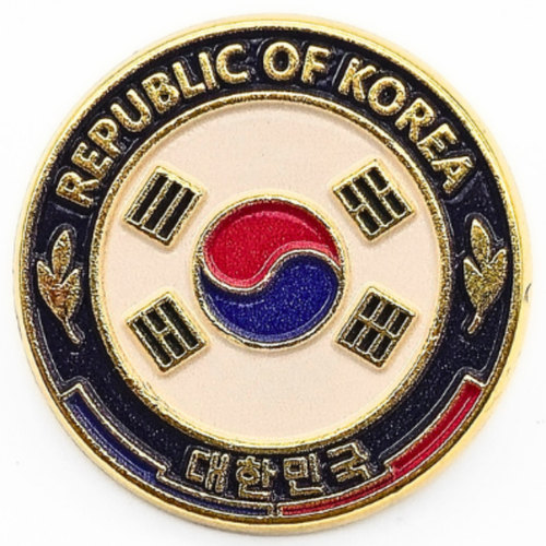 한국민예사 한국 기념품 금속 금색 태극기 뱃지 국기 배지