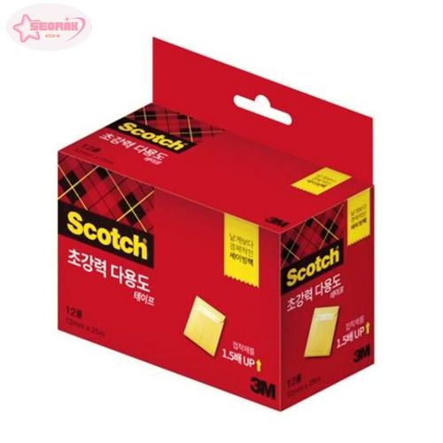 서락 3M 초강력 다용도 테이프 리필 세이빙팩 12mmx25m (12롤x12개) 강력접착테이프