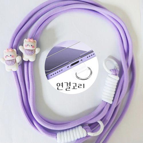 캐릭터 고양이 토끼 핸드폰 휴대폰 캐릭터 크로스 키즈폰 스트랩 목걸이 줄