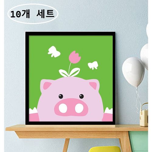 어린이집 DIY 유화그리기 캐릭터 캔버스 페인팅 키트 어린이 미술놀이 유치원 어린이집 만들기수업 체험학습 방과후교실 단체교재