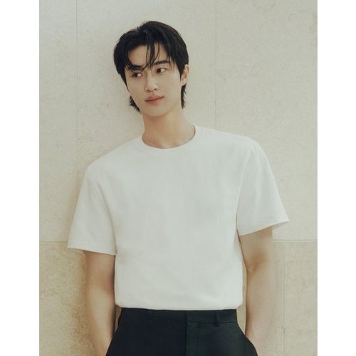 지오다노 NEW 변우석 남성 인터락 폰테 반팔 티셔츠 01025534 2Y8G4H 5K1N4L