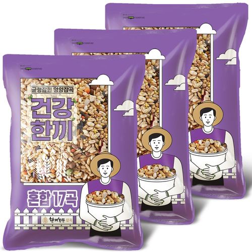한끼농산 혼합잡곡 17곡 1kgx3봉, 1kg, 3개