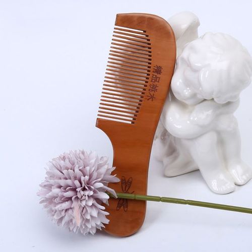 핸드메이드 내츄럴 원목 백단 복숭아나무 두피맛사지 정전기 방지 빗 2P