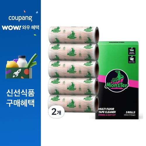 몬스터겔 이중점착 테이프 클리너 리필 5p, 2개, 내경 38mm x 가로 160mm
