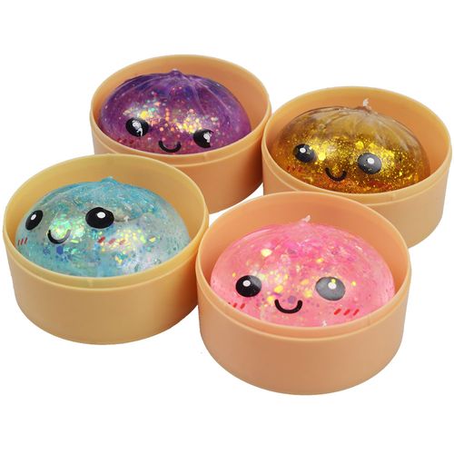 에브리굿 반짝이 랜덤 만두 말랑이 슬랑이 촉감놀이 장난감, 2개, 105g, 랜덤