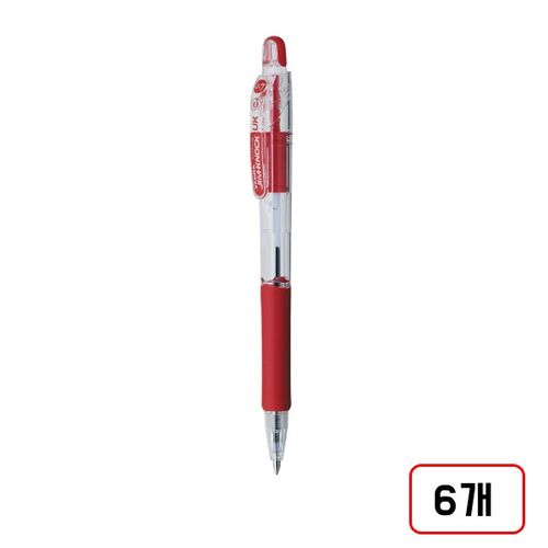 제브라)짐노크볼펜(0.7mm), 1세트, (적색/M501776) 6자루