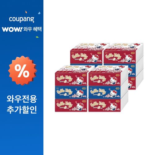 헬로키티 천연펄프 팝업티슈 3겹 110매, 12개