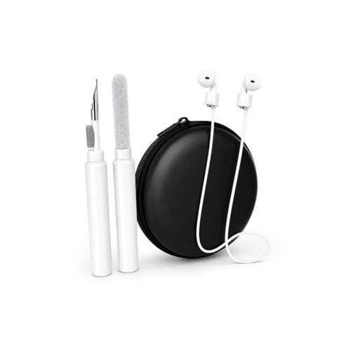 AirPods 액세서리 키트 3in1 번들 – 애플 이어버드 블루투스 헤드폰 및 무선 이어폰용 클리닝 펜 자석식 분실 방지 실리콘 스트랩 하드 여행용 케이스