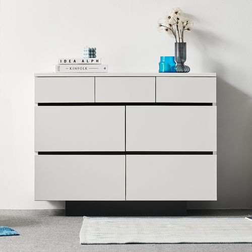 도모 카르테 와이드 3단 7칸 서랍장 900 방문설치, 화이트, 900mm, 7개