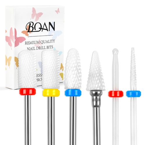 세라믹 네일 드릴 비트 ,큐티클 제거,젤 폴리쉬 제거, BQAN 6입 세트