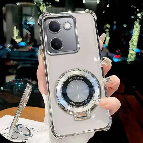 도금 폰 케이스 Vivo Y100 Y02 Y03 Y04 Y15S Y16 Y17 Y18 Y19 투명 TPU 충격 방지 커버