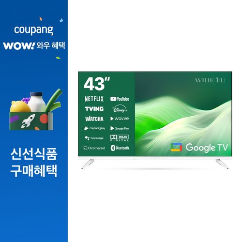 와이드뷰 FHD 구글 스마트 TV, 109cm(43인치), GTWV430FHD11, 스탠드형, 고객직접설치