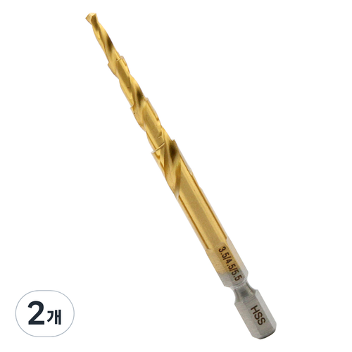 이엑스파워 롱스텝드릴 ELH-355(TIN), 2개