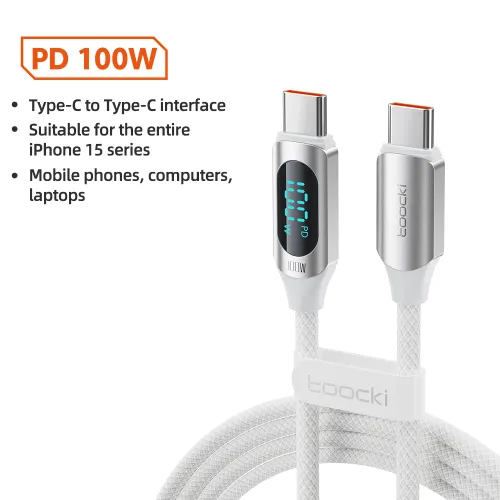 Toocki C타입 to 케이블 PD 고속 충전 USB C 디스플레이 맥북 아이패드 데이터 코드 와이어 100W