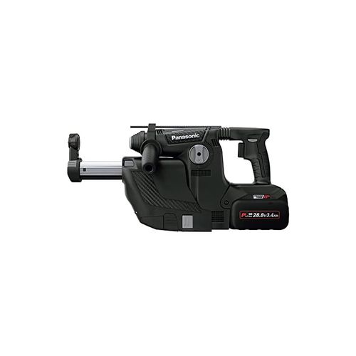 파나소닉 충전햄머드릴 EZ7881 28.8V 집진시스템 탑재 콘크리트 Φ28mm 데크 관통 IP563.4Ah 배터리팩×2개 충전기 집진시스템 포함 블랙 EZ7881PC2VB