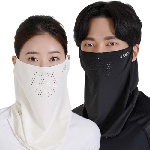 르포스 자외선차단 쿨 스포츠 골프 마스크 1+1 블랙+화이트