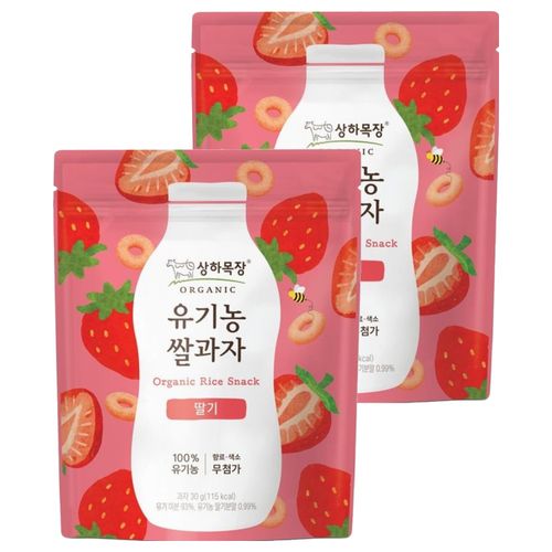 상하목장 유기농 쌀과자, 2개, 30g, 딸기