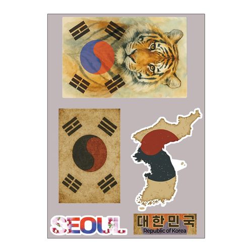 레보샵 대한민국 태극기스티커 캐리어 노트북꾸미기 리무버블 PVC방수, 1개