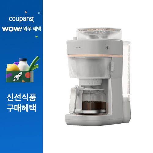필립스 그라인드 앤 브루 드립 커피 머신, 그레이, HD7781/90