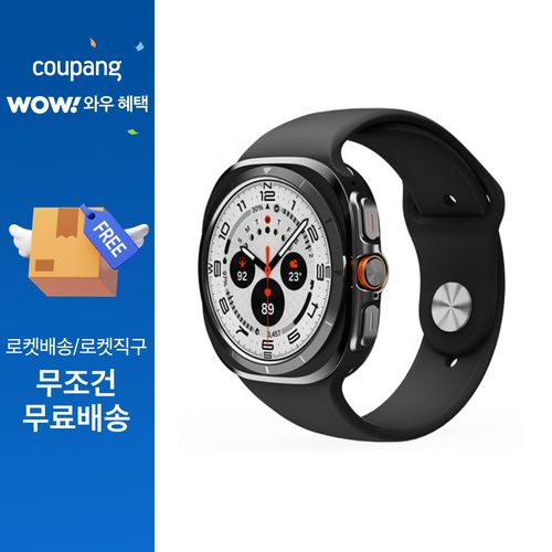 신지모루 갤럭시워치 울트라 호환 실리콘 밴드 스트랩, 갤럭시워치 울트라2/1 22mm / 47mm, 블랙, 1개