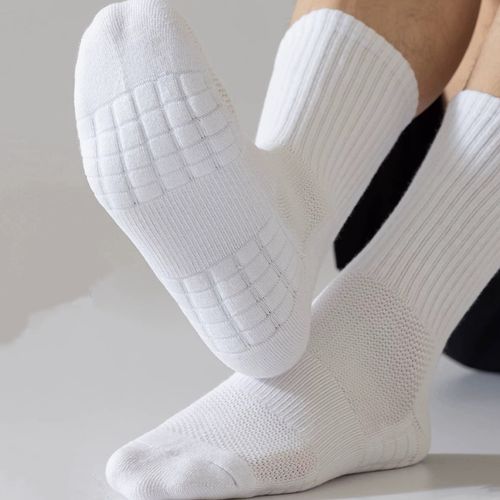 8켤레 세트 수건바닥 운동양말 남녀 커플 중목양말 봄여름 얇은 면양말 방취 순백색 검은색 양말, 8개, 혼합색