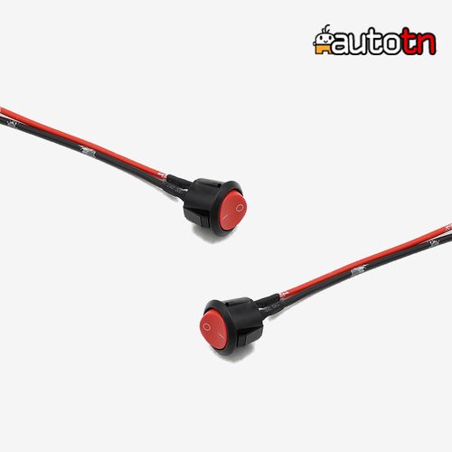 CD 한길 12v 오토바이 자동차 2단 23mm 원형 토글 락커스위치 레드 배선타입, 1개, 레드