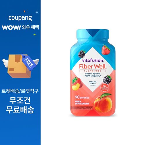 비타퓨전 파이버 웰 피치 스트로베리 베리 구미, 1개, 90정