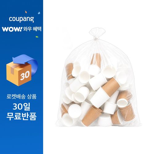 월드크린 잘담겨 평판 비닐봉투 투명, 100개, 40L