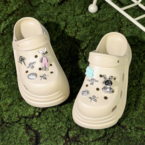 여성 두꺼운 밑창 클로그 DIY 데코 가능 경량 EVA 슬리퍼 해변/캠핑/데일리