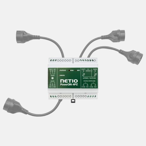 NETIO 스마트PDU DIN 4PZ 전력측정 설비내장형 LAN WiFi지원 원격전원 OnOff IP/전력 와치독 OPEN API(10프로토콜지원), 1개, PowerDIN 4PZ