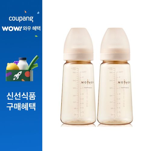 마더케이 베이직 PPSU 젖병 트윈팩, 크림, 280ml, 2개