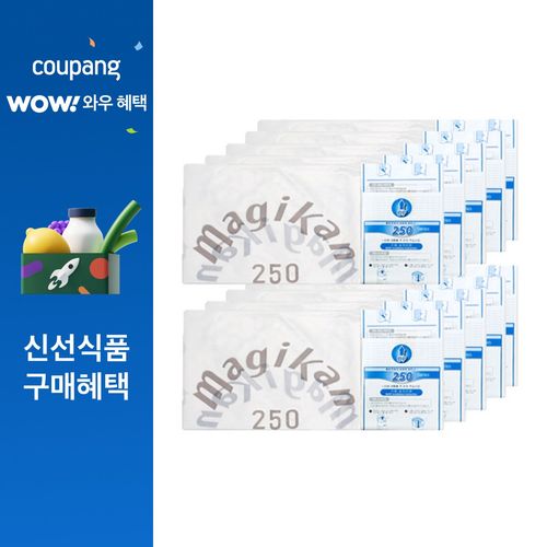 매직롤 250 화이트 매직캔 봉투 리필용, 21L, 10개