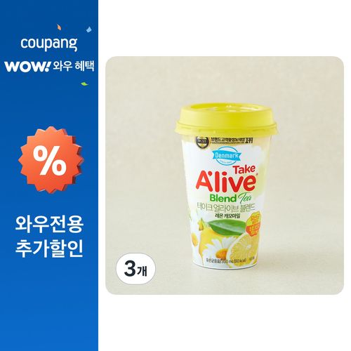 덴마크 테이크 얼라이브 블렌드 레몬 캐모마일 티, 3개, 300ml