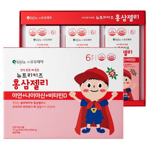 유유제약 뉴트리키즈 홍삼젤리 어린이 영양제, 15g, 1박스