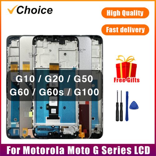 Motorola Moto G10 G20 G30 G50 G60 G100 LCD 디스플레이 터치 스크린 Digiziter 어셈블리 Pantalla For Moto G50 5G 프레임