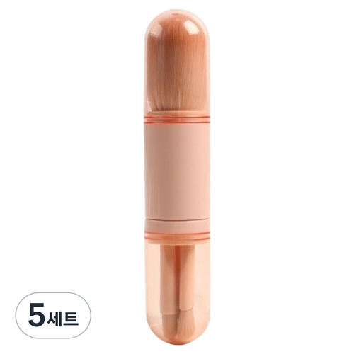 매일상사 4in1 다기능 휴대용 메이크업 브러쉬 세트, 5세트, 스킨 베이지