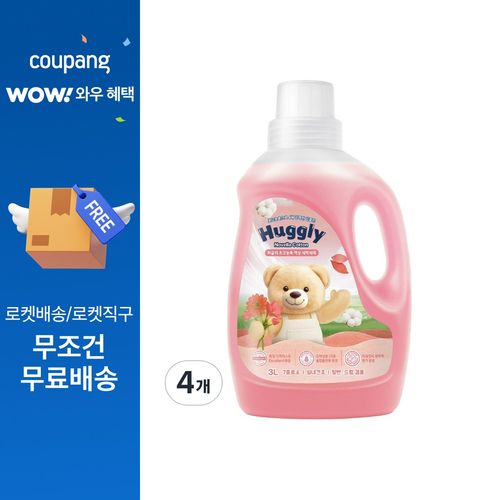 허글리 초고농축 액상 세탁세제 노벨라코튼, 4개, 3L