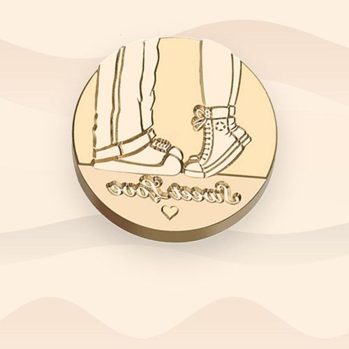 봉인 봉투 초대장과 호환되는 왁스 실 스탬프 헤드, 스크랩북용 원형 왁스 실 스탬프 헤드 교체용 황동 스탬프 헤드