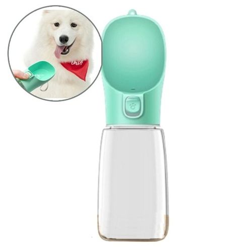 강아지 실리콘 원터치 휴대용 물병 550ml 1P 누수방지 산책 반려견물병 실리콘물병