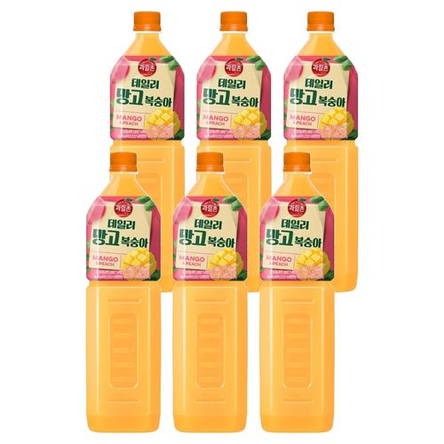 해태htb 과일촌 데일리 망고복숭아 주스, 6개, 1.5L