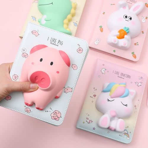 fooi 신학기선물 말랑말랑 스퀴시다이어리 3D캐릭터노트 30종 5시전 당일발송