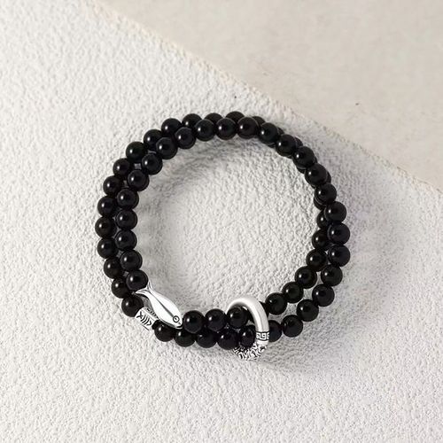 ROYALBELLE 남녀공용 흑요석 팔찌 데일리 악세사리 커플 팔찌 Z0080313